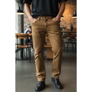 Levi Strauss 513 Mens Slim Straight Jeans 31X30 Tan Casual Outdoor Work Modern